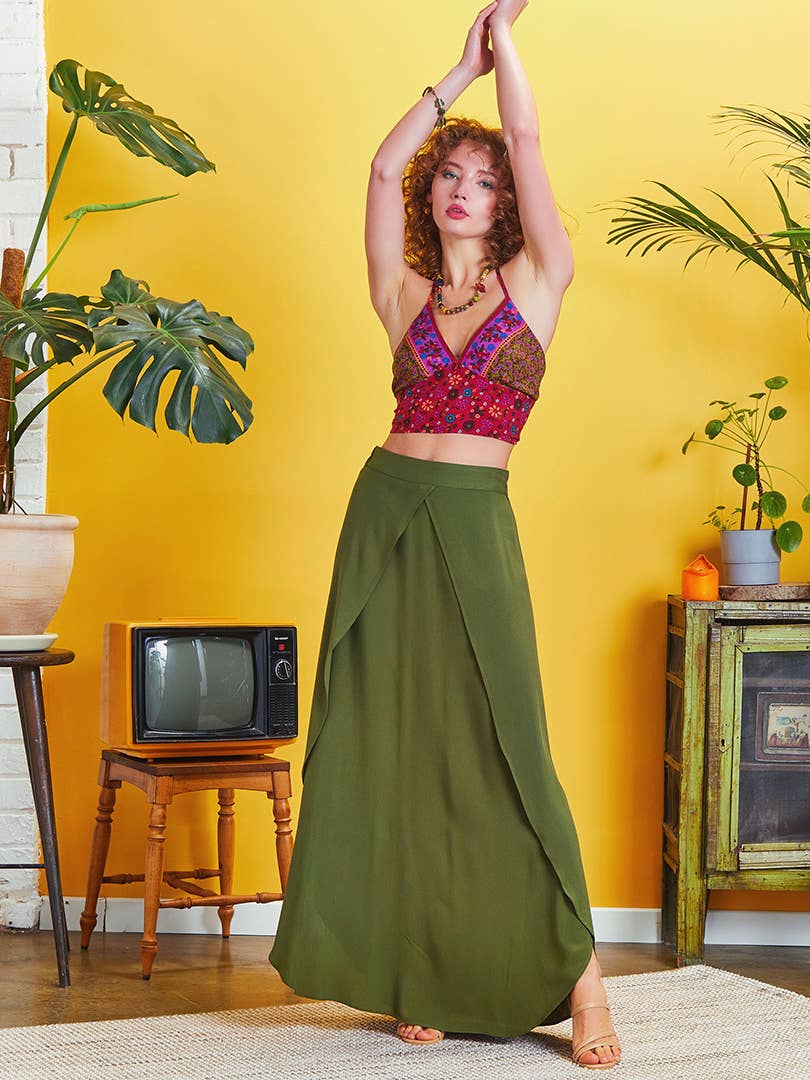 Boho Chic Maxi Slit Skirt