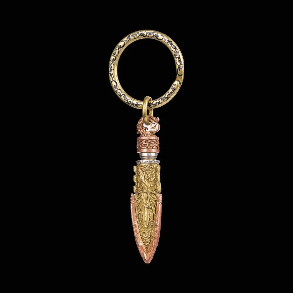 Arrowhead Capsule Pendant: 21" / Brass / 4mm Black Ball Chain