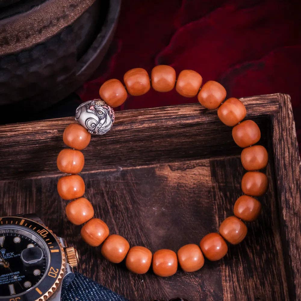 Magpie Bead Bracelet: Oxidized Silver / Blue Tiger's Eye / 20pcs(Beaded) + 2pcs(Extra)