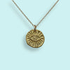 Gold Evil Eye Medallion Necklace: 18 Inch