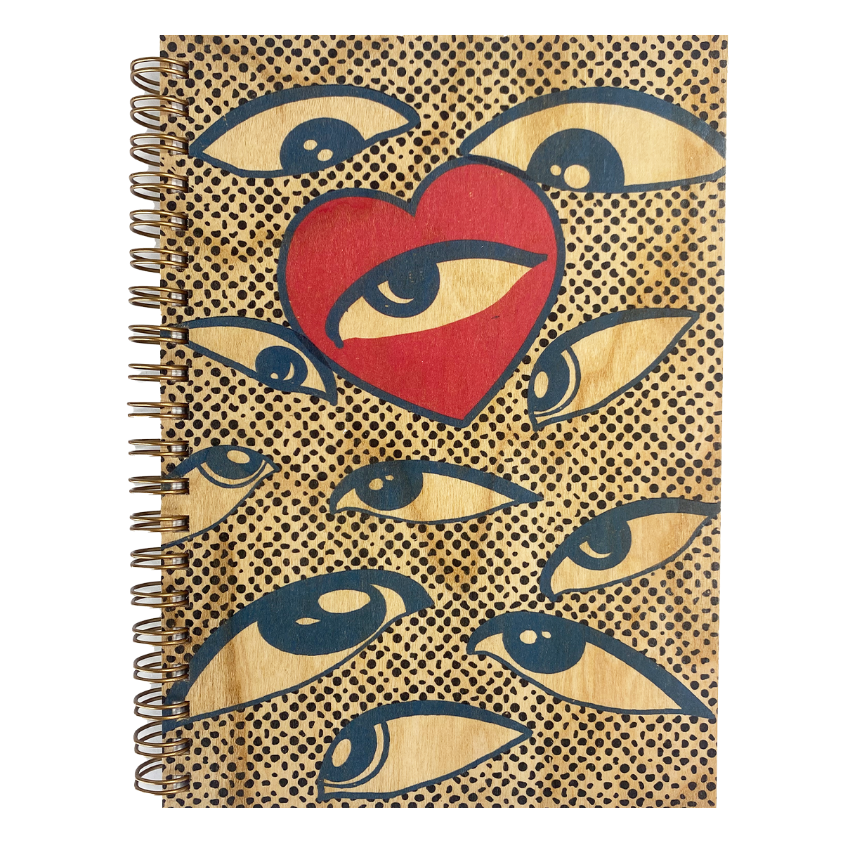 Spitfire Girl - Wood Notebook- Eye Heart U