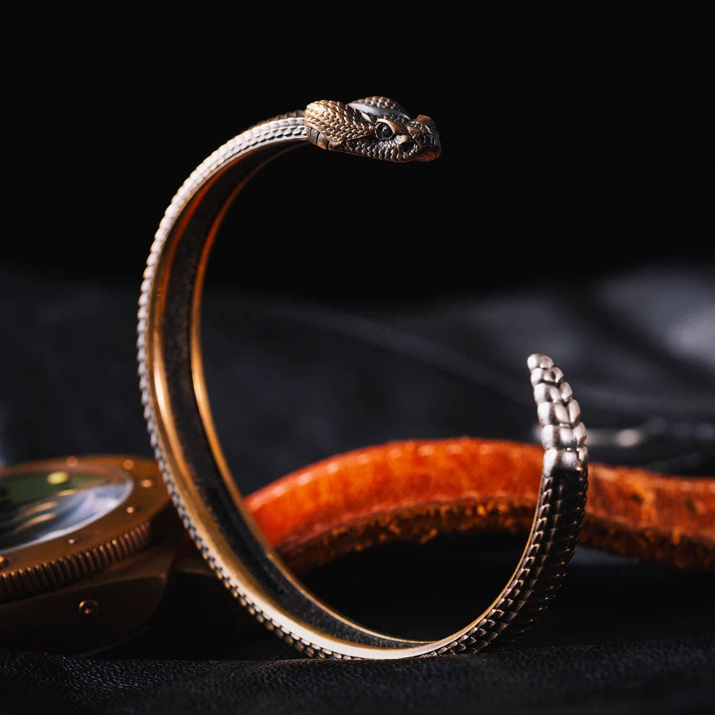 Rattlesnake Bracelet: 8" / Brass