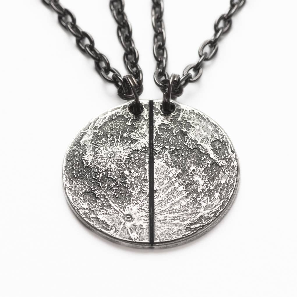 Half Moon Breakable Silver Necklace or Keychain: Charm