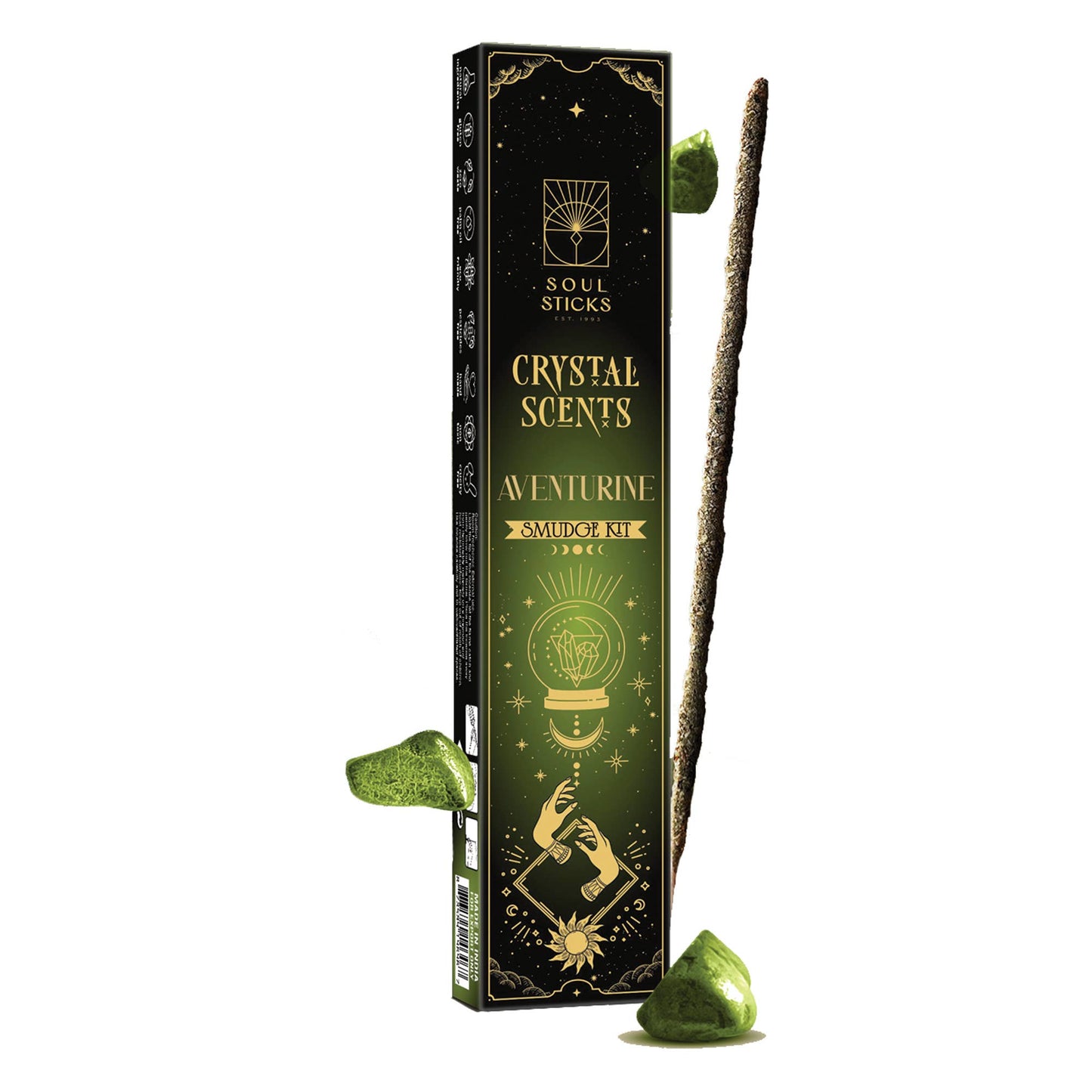 Aventurine Crystal Scents Incense Sticks Smudge Kit