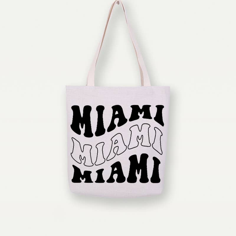 Miami Canvas Tote Bag, Handbag, Sustainable