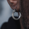 Rattlesnake Earrings: Oxidized Silver