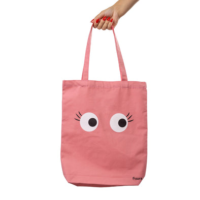 Tote bag eyes pink