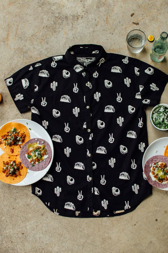 No Problemo Cactus Tacos Casual Button Down Shirt