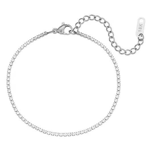 HoopLa Style - Tennis Bracelet  Stainless Steel Zircon: Silver / 4mm