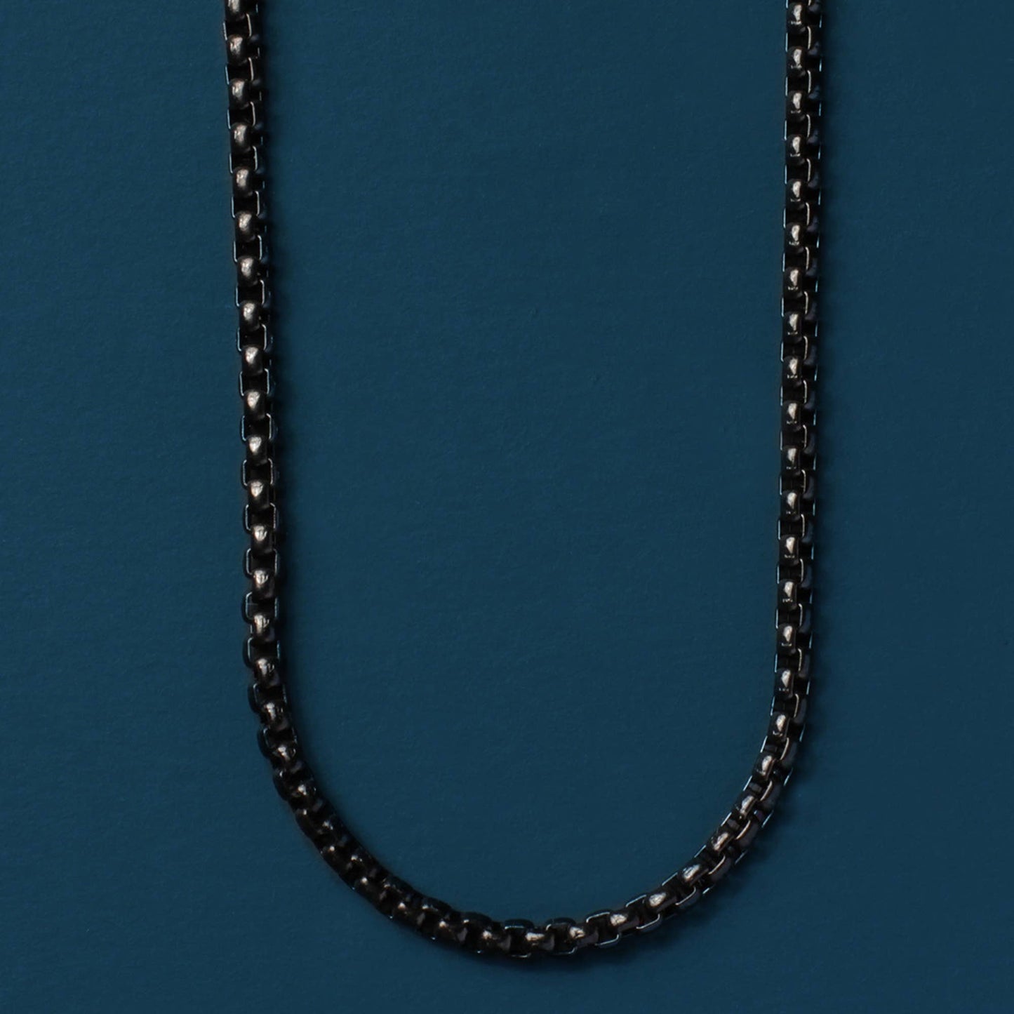 Black Stainless Steel Chain Necklace for Men: 20"