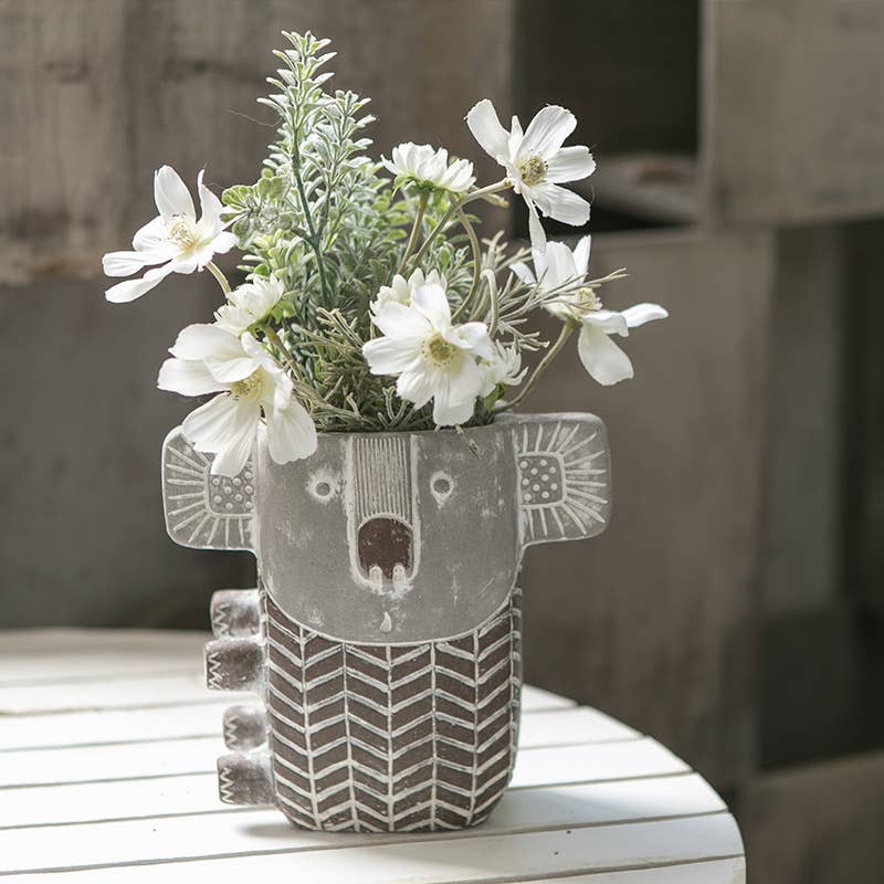 Cement Koala Planter: Large