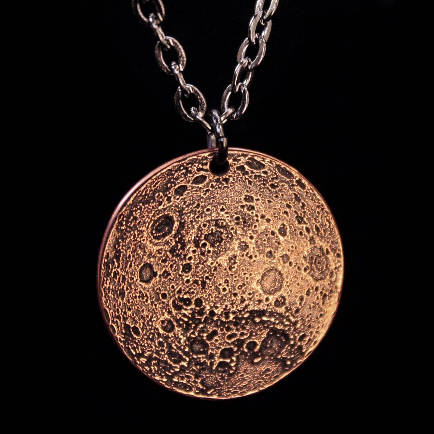 Blood Moon Copper Necklace - 1" Pendant on 30" Chain