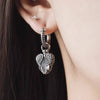 Rattlesnake Head Earrings: Oxidized Silver