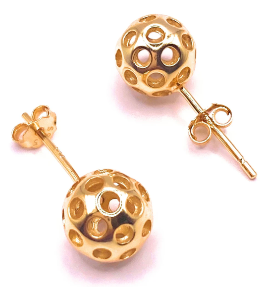 HoopLa Style - Lets Play- Pickle Ball Stud Earrings- Enamel, Crystal: Two Balls