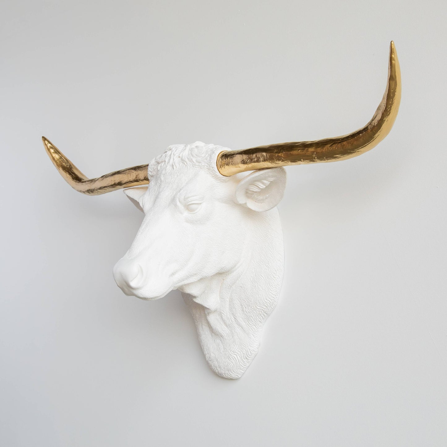 Near and Deer - Faux Texas Longhorn Head Wall Mount: Black/Gold