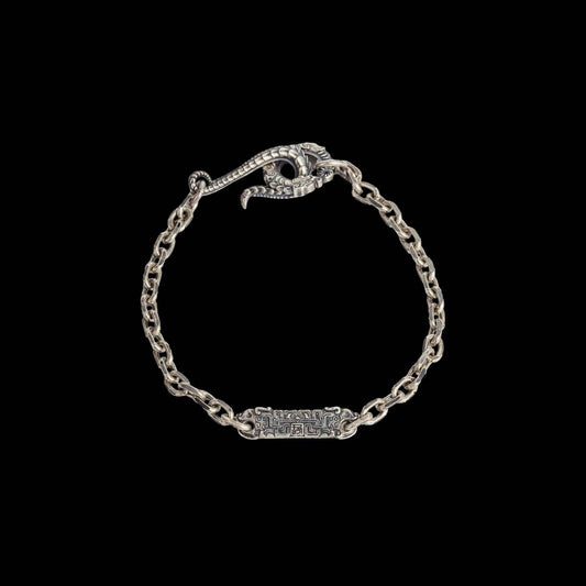 TaoTie Chain Bracelet - 4mm: Oxidized Silver / 8"