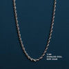 Waterproof Men's Rope Chain 3mm: 20"