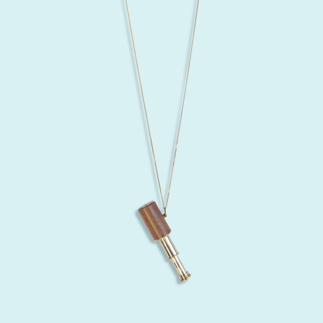 Wood Telescope Necklace: 32 Inch