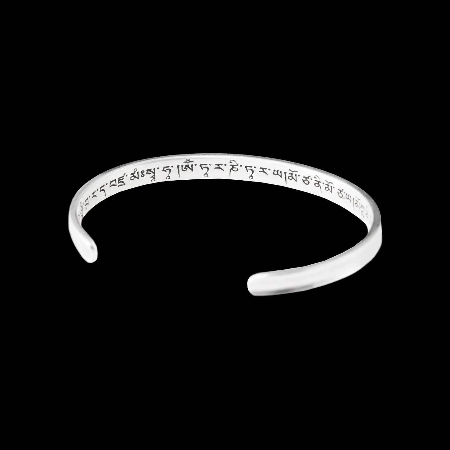 Buddhist Mantra Bracelet: Silver / 7"