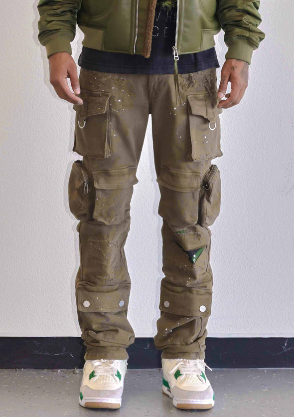 UTILITY CARGO MULTI TWILL PANTS OLIVE