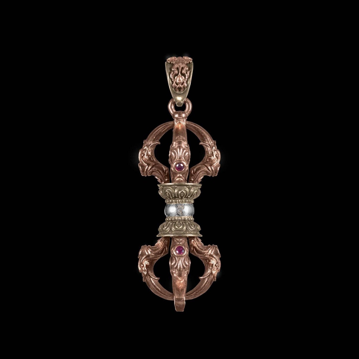 Vajra Pestle Pendant: Copper & Brass & Silver