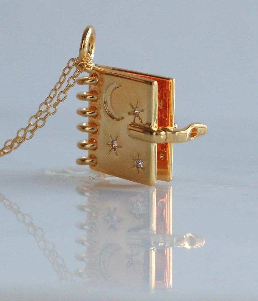 HoopLa Style - Locket- Moon and The Stars- Moon and Back: Yellow Gold