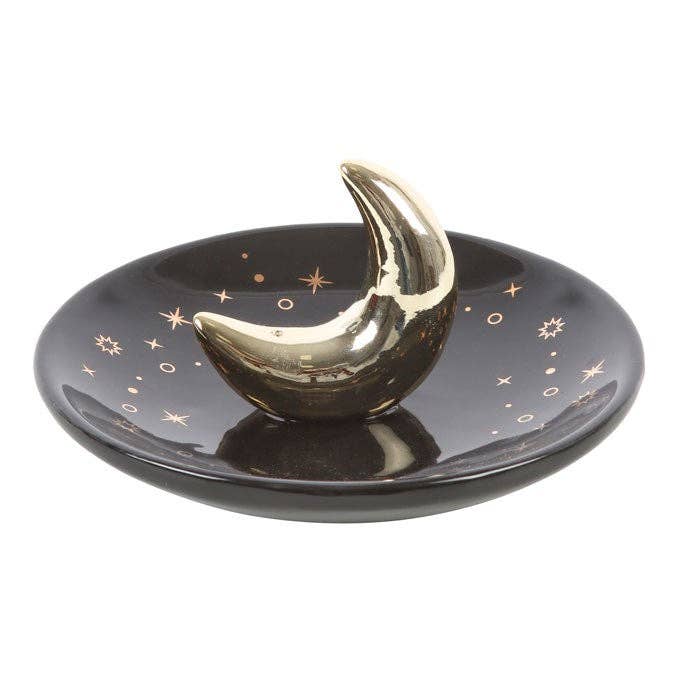 Something Different Wholesale - Gold Crescent Moon Incense Stick Holder