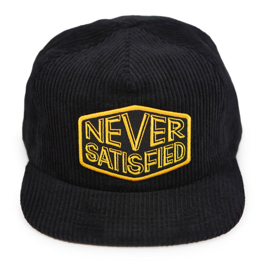 Never Satisfied Corduroy Hat: Black