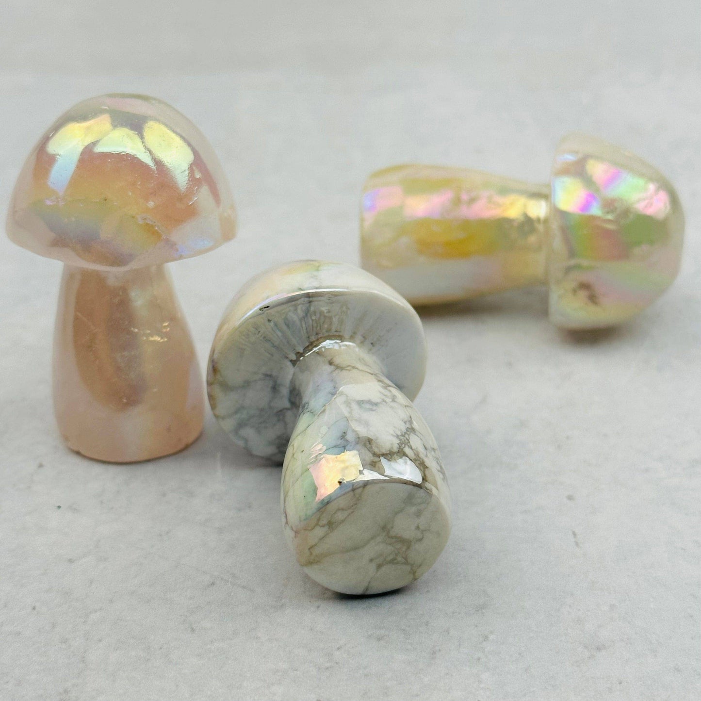 Rock Paradise - Gemstone Angel Aura Crystal Mushrooms - You Choose Stone: Angel Aura Rose Quartz