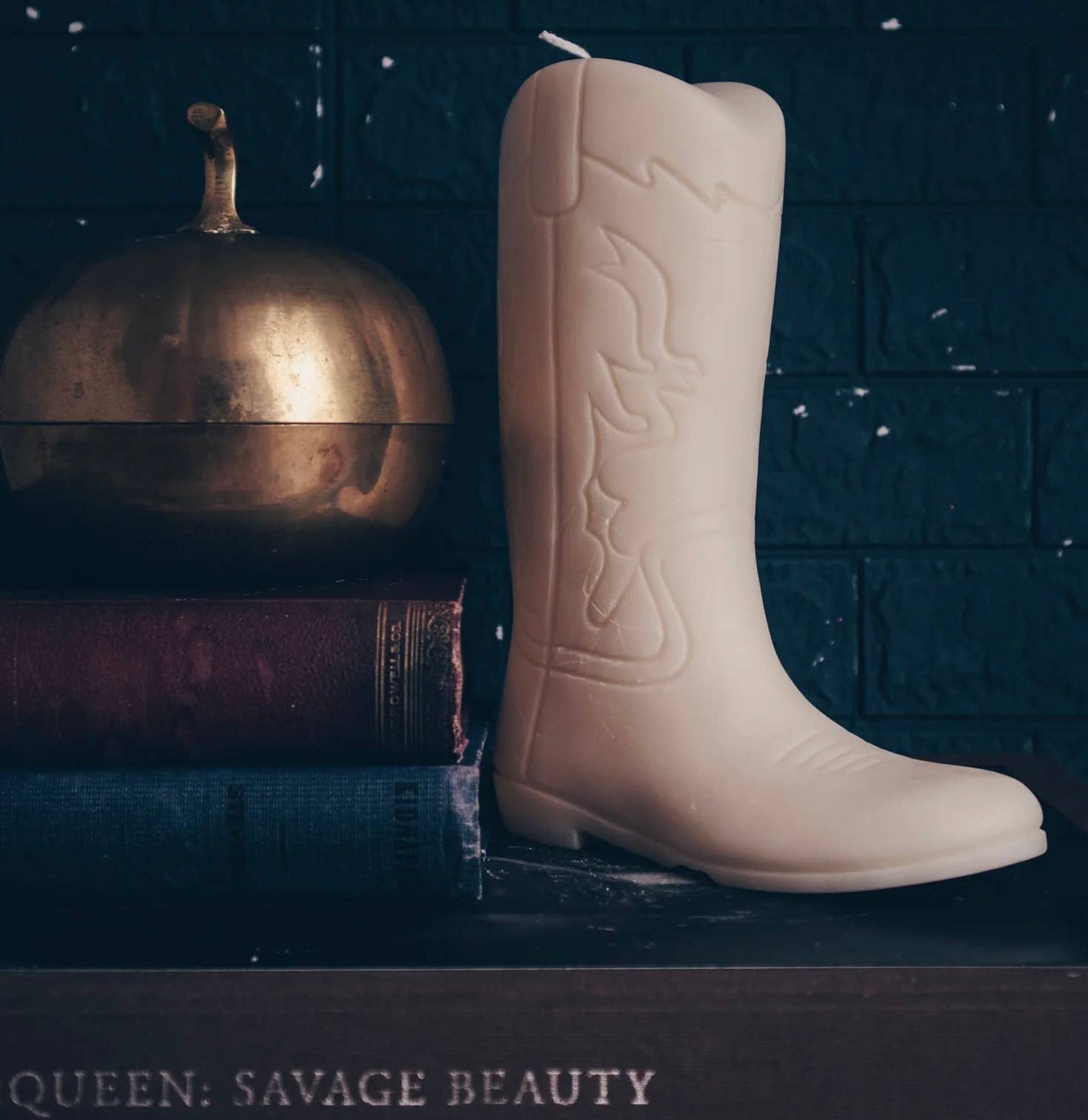 COWBOY BOOT CANDLE | PILLAR: Tan