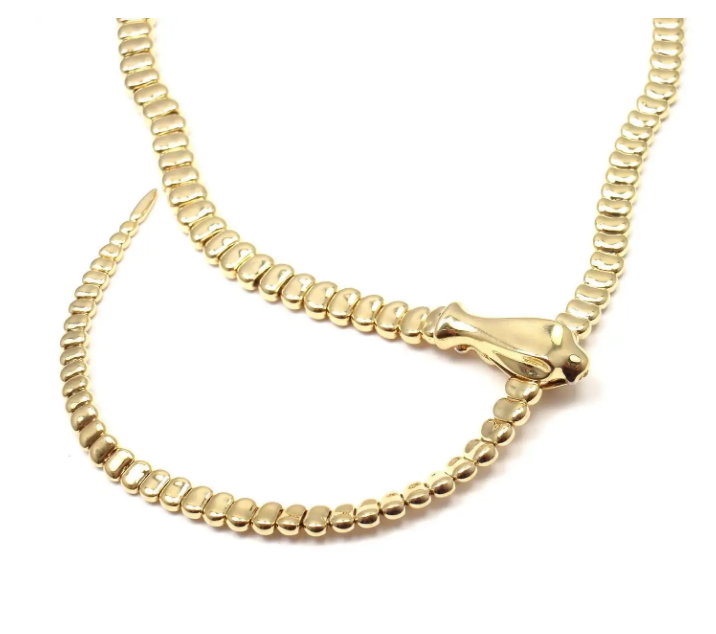 HoopLa Style - The Snake Lariat Chain Belt. Chunky steel 14K and silver: Yellow Gold