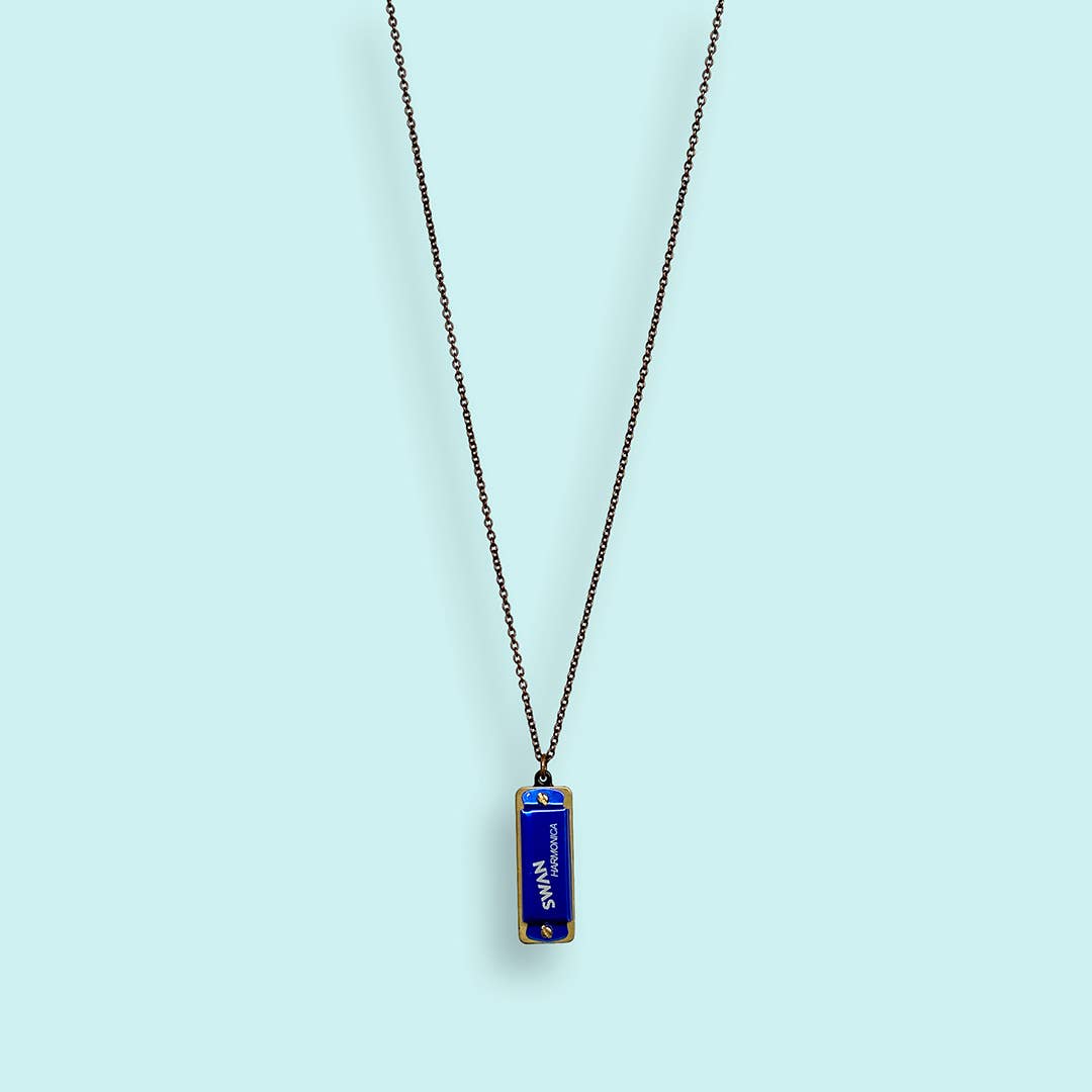 Harmonica Necklace, Available in three colors: Black / 28 Inch