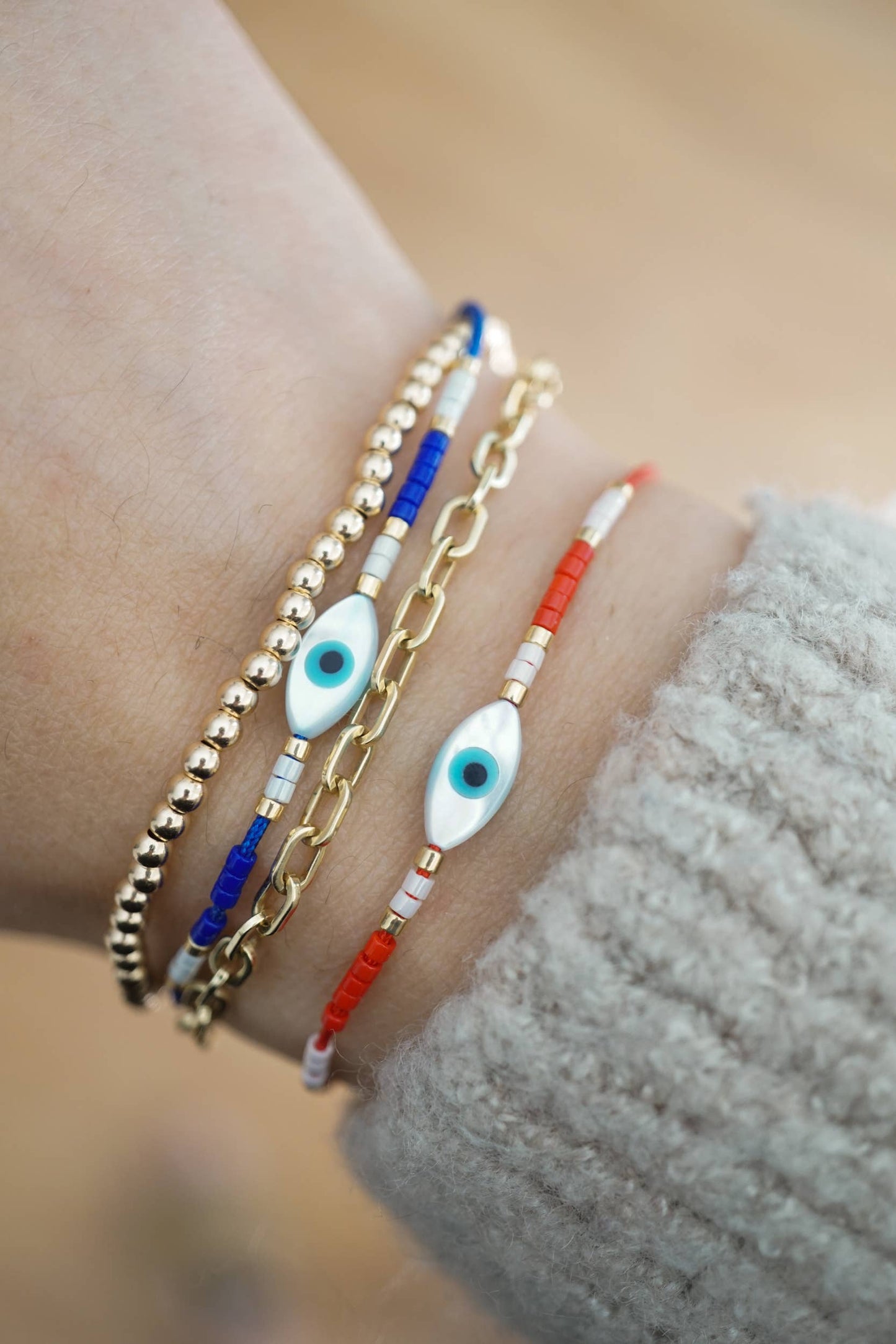 Evil Eye Cord Bracelet, Red