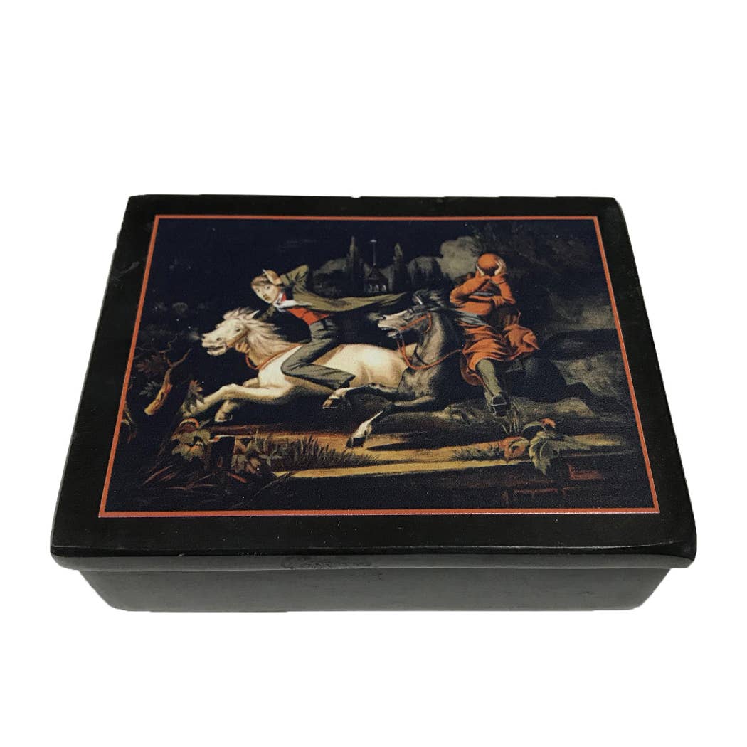 4" Headless Horseman Black Solid Soapstone Box