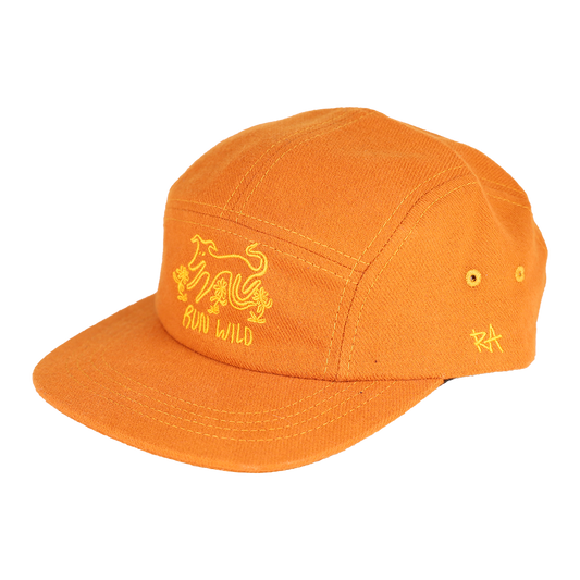 Run Wild Organic Cotton Camp Cap: Orange