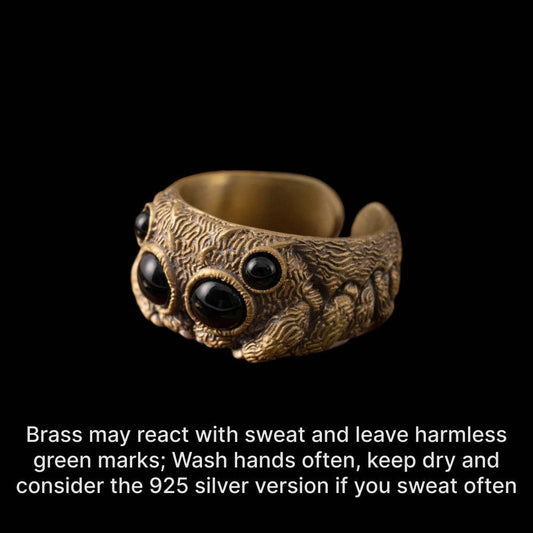 Jumping Spider Ring: Brass / #11