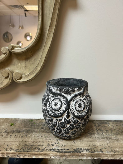 CEMENT OWL PLANTER