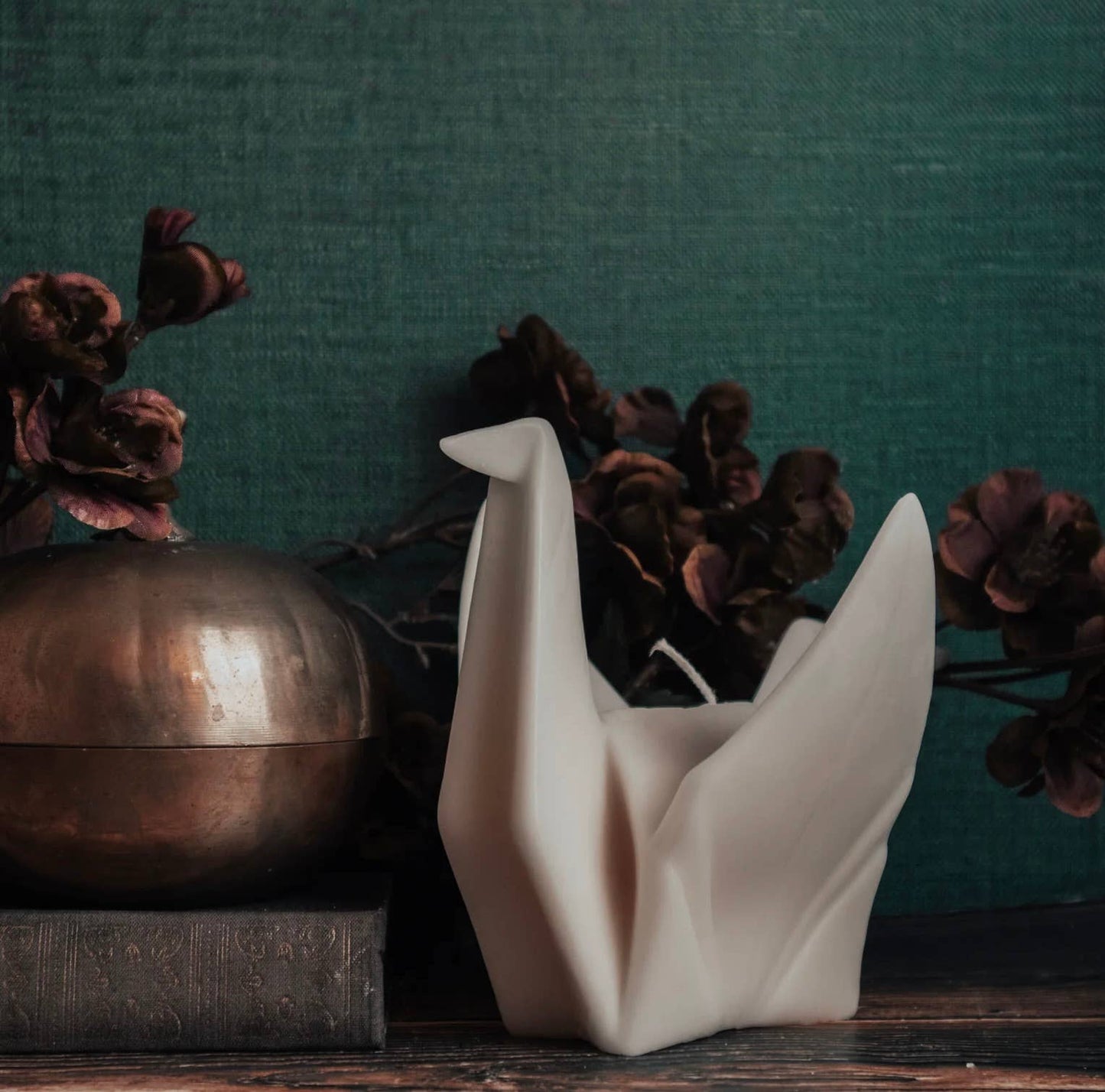 ORIGAMI CRANE CANDLE | PILLAR: White