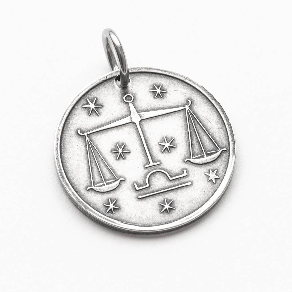 Zodiac Libra Moon Silver Charm