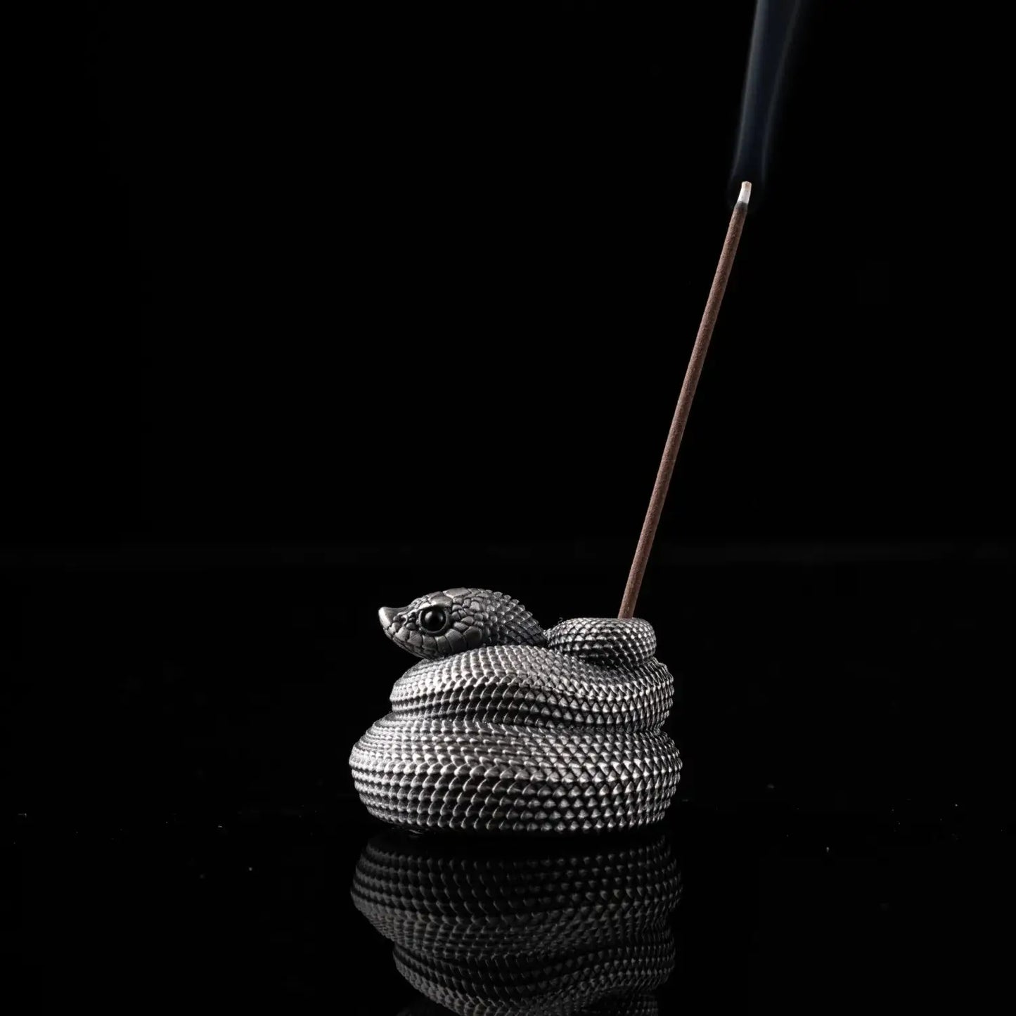 Hognose Snake Incense Holder: Brass