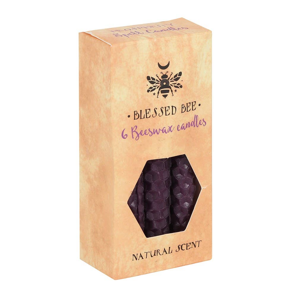 Something Different Wholesale - Set of 6 Purple Beeswax Magic Spell Candles