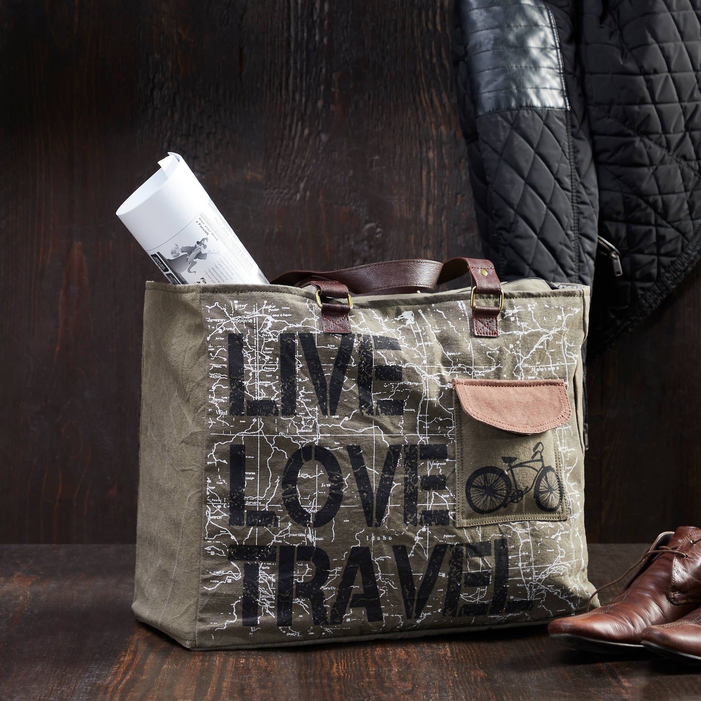 Live Love Travel Up-Cycled Travel Weekender M-3725