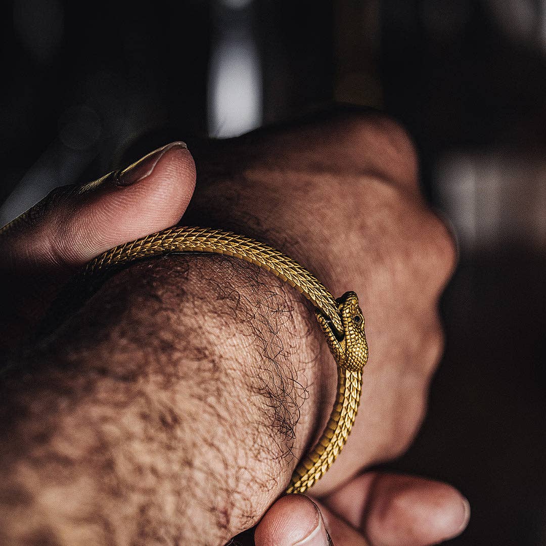 Ouroboros Bracelet: Brass / 2.3"