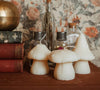 MUSHROOM CANDLE | PILLAR: White with gold spots / Regular