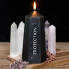 Something Different Wholesale - Protection Crystal Candle with Rough Black Obsidian