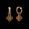 Double Snake Hoop Charm Earrings: Brass