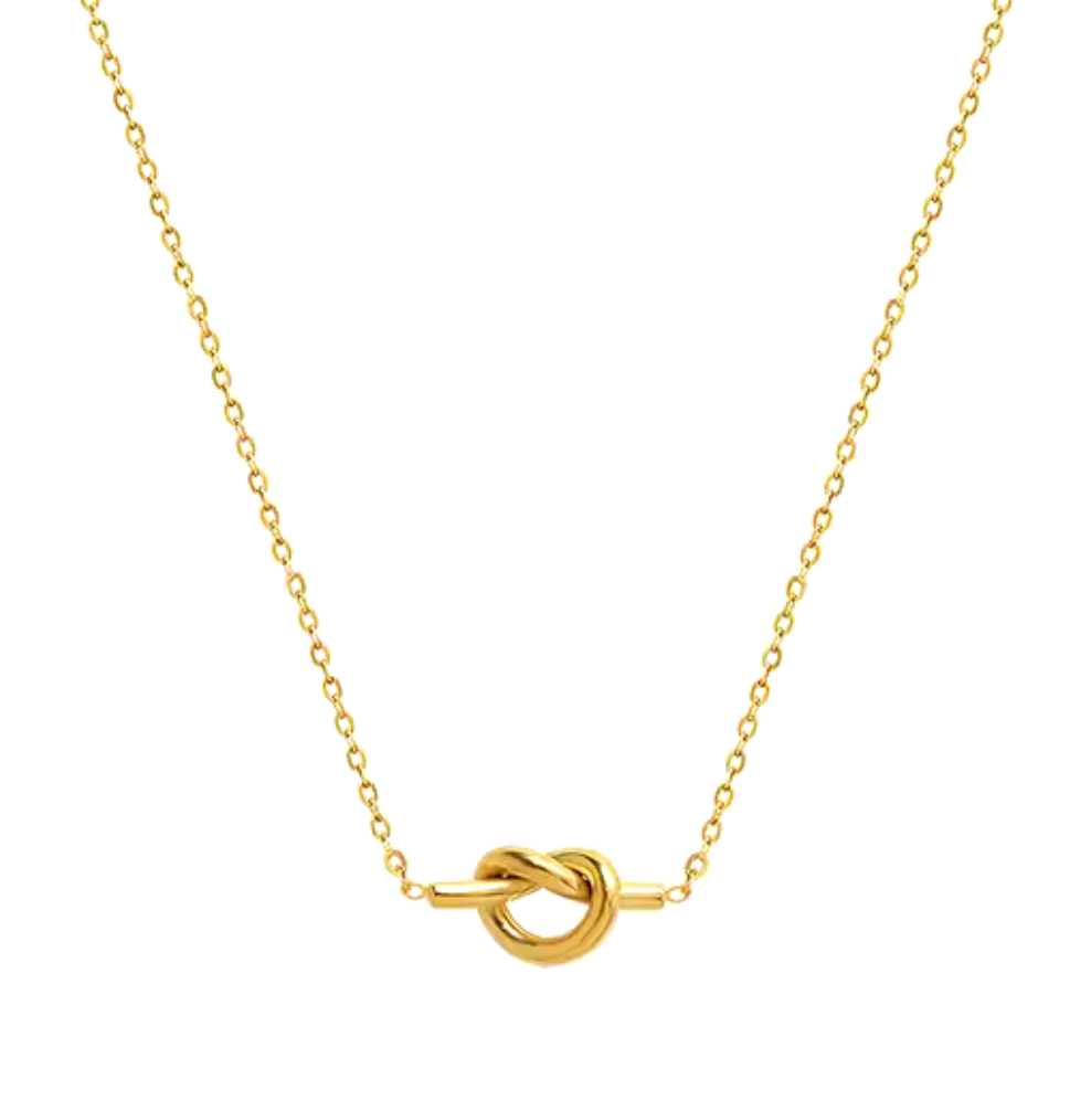 HoopLa Style - Sailor's Love knot- 14K Gold Steel Necklace