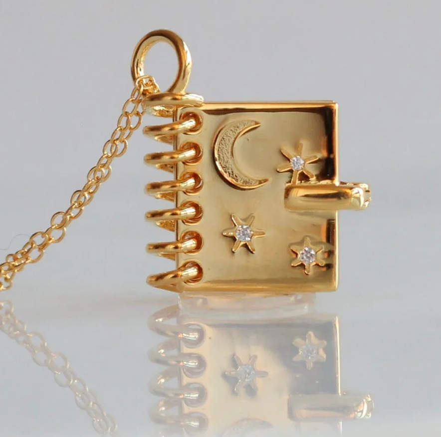 HoopLa Style - Locket- Moon and The Stars- Moon and Back: Yellow Gold