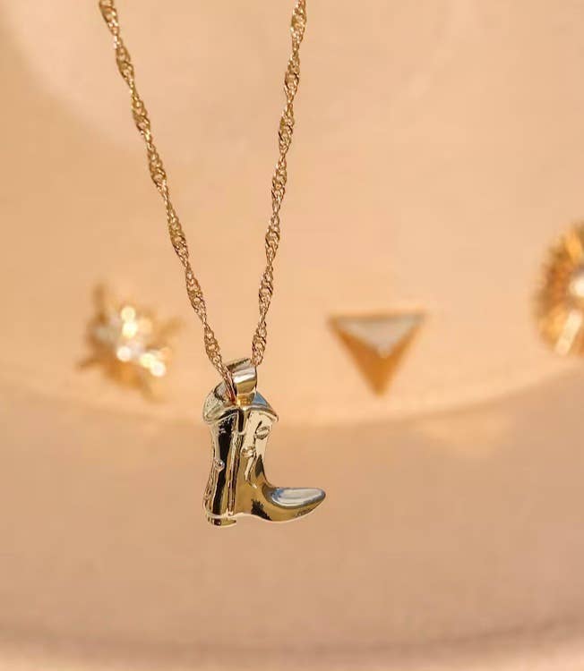 HoopLa Style - Boot Necklace 14K Stainless Steel 