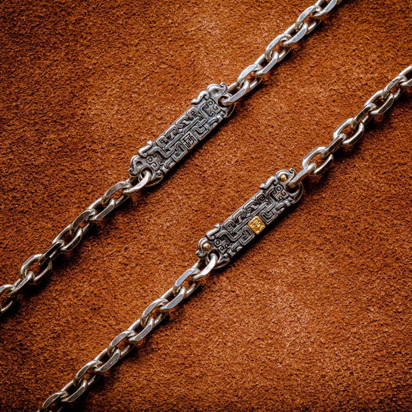 TaoTie Chain Bracelet - 4mm: Oxidized Silver / 8"